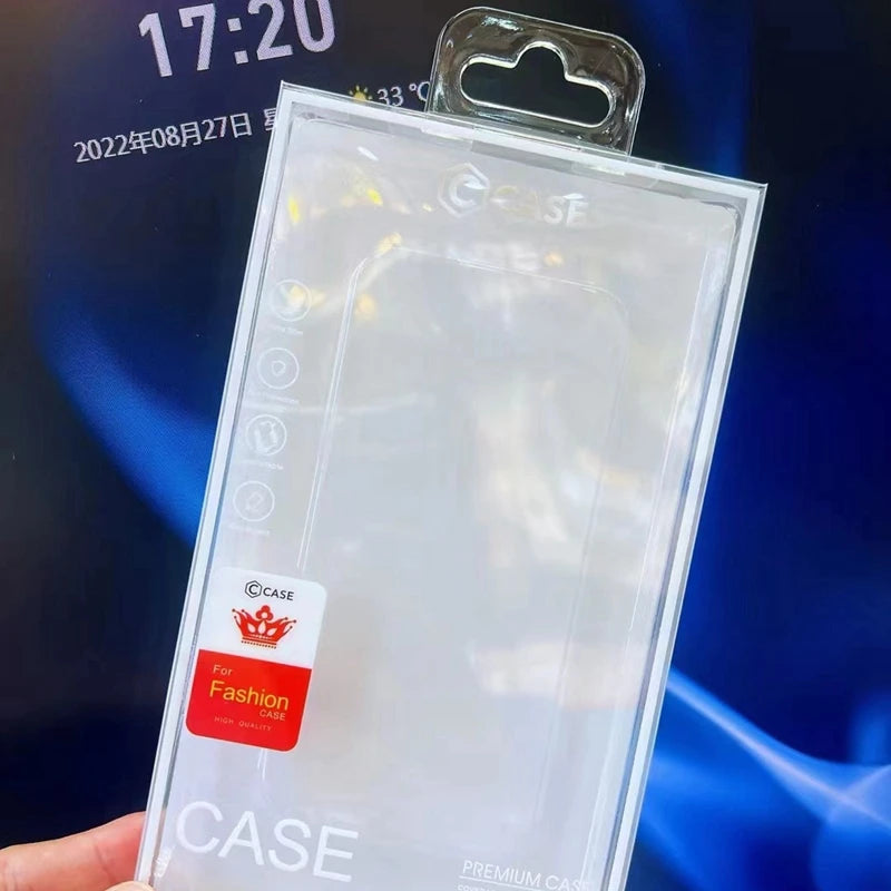 Phone Case Retail Packaging Box - Universal Clear PVC Display Red Silver Packaging Box Tidesmit