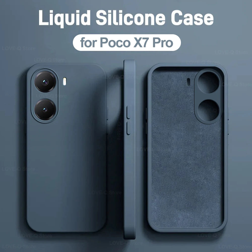 Poco X7 Pro Liquid Silicone Case: Shock-Absorbing Slim Fit Cover Tidesmit
