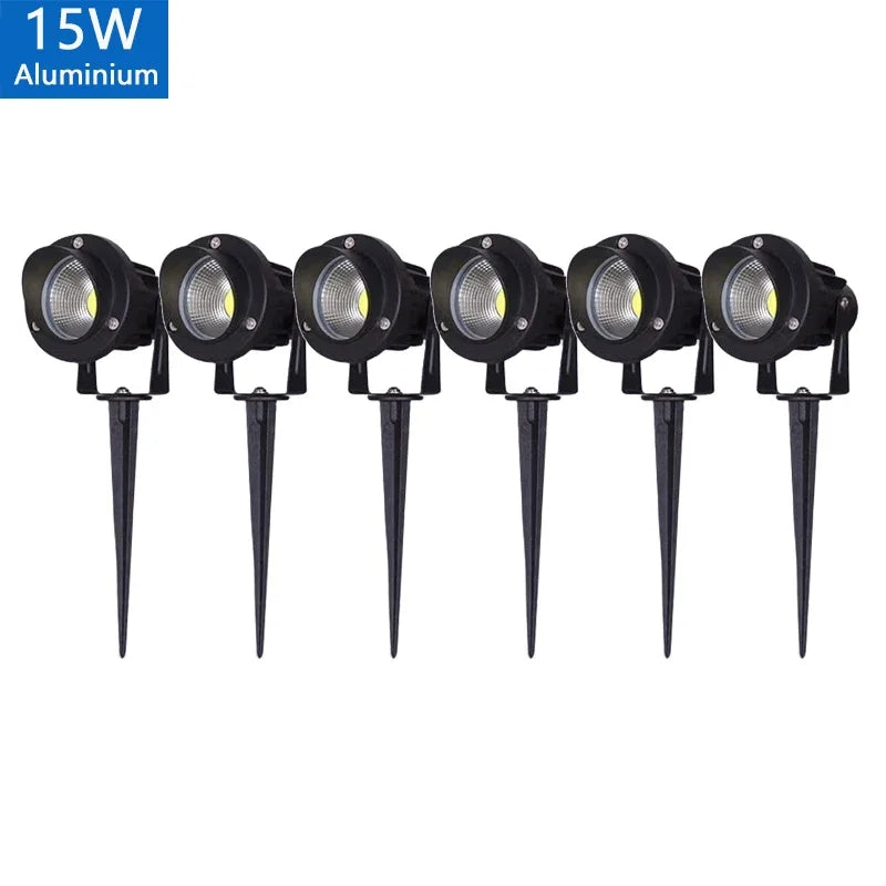 LED Waterproof Outdoor Garden Lawn Lights Spike Bulb 5W/10W/15W Tuinverlichting 220V 110V 12V - Adjustable Solar Powered Garden