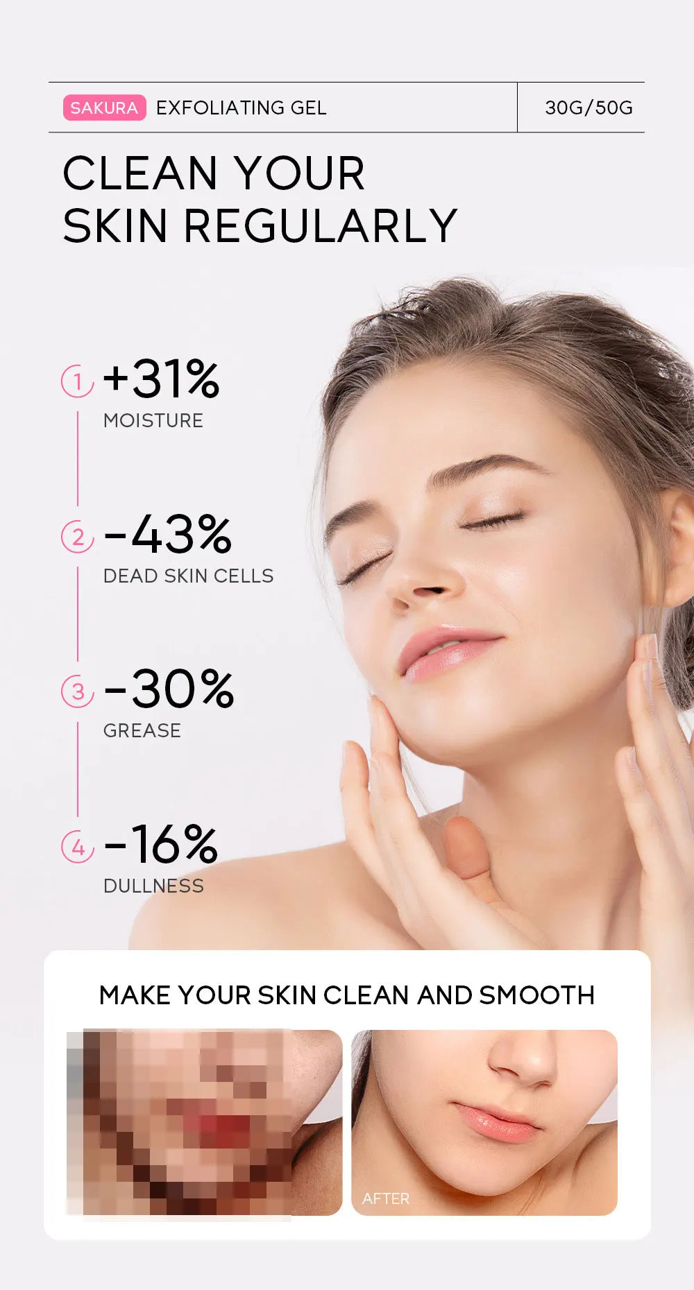 Sakura Exfoliating Gel | Deep Cleansing Face & Body Scrub 30g Scrubs Treatments Tidesmit