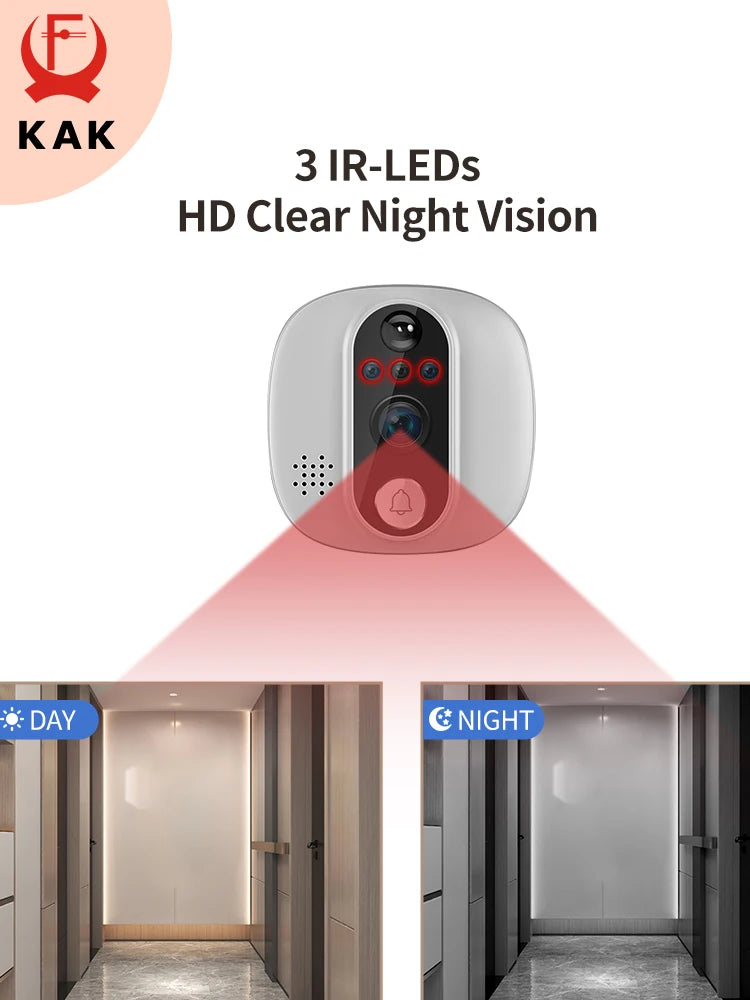 Tuya 1080P WiFi Door Bell Camera Google Alexa Smart Life Video Peephole PIR Motion Detector Digital Door Viewer with Intercom