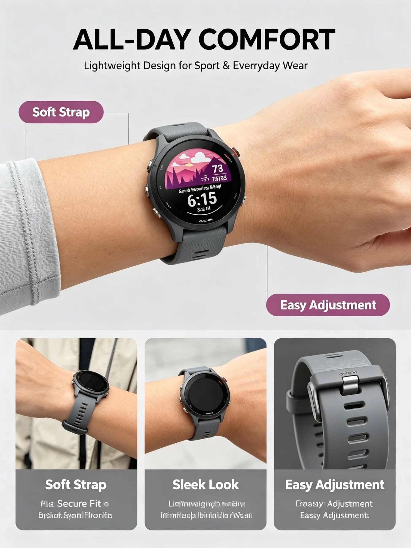 Garmin Forerunner 255 46mm Sports Smartwatch with 1.3-Inch Color Screen, 14-Day Battery, Calorie Monitor, RAM, Bluetooth, Wi-Fi, 5ATM Water Resistant