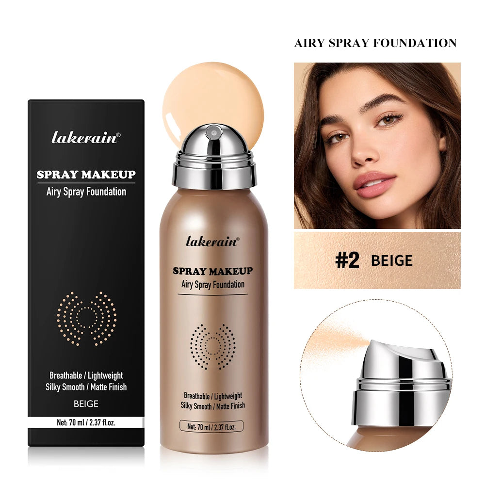 Tidesmit lightweight spray foundation texture close-up for natural matte finish and waterproof face makeup coverage