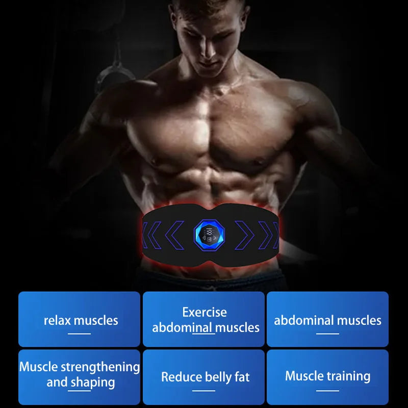 EMS Abdominal Toner Belt - Rechargeable Wireless Muscle Stimulator Body Shaping Massage Equipment Tidesmit