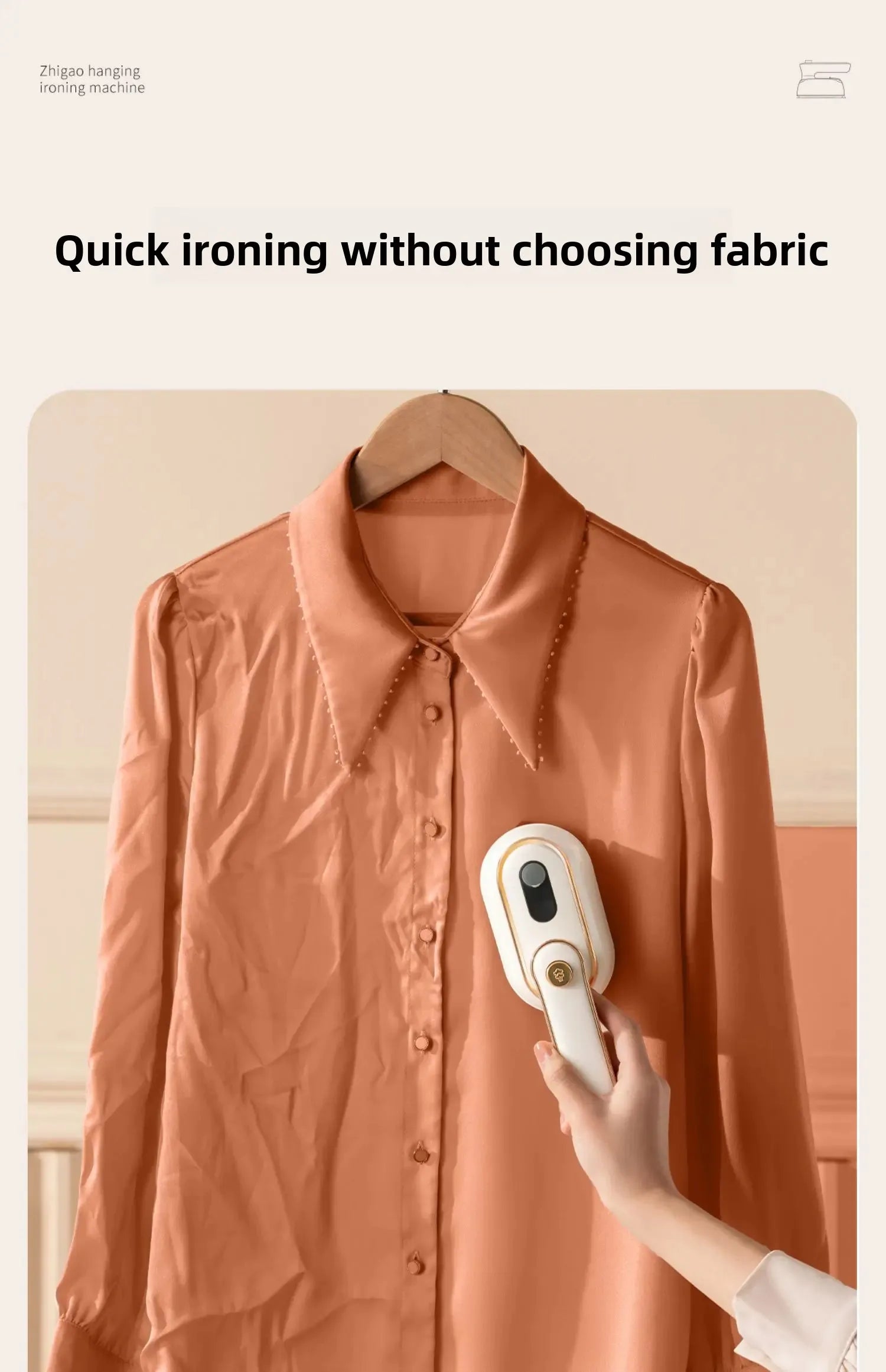 Tidesmit handheld portable steam iron for home, featuring dry and wet ironing for efficient clothes garment care