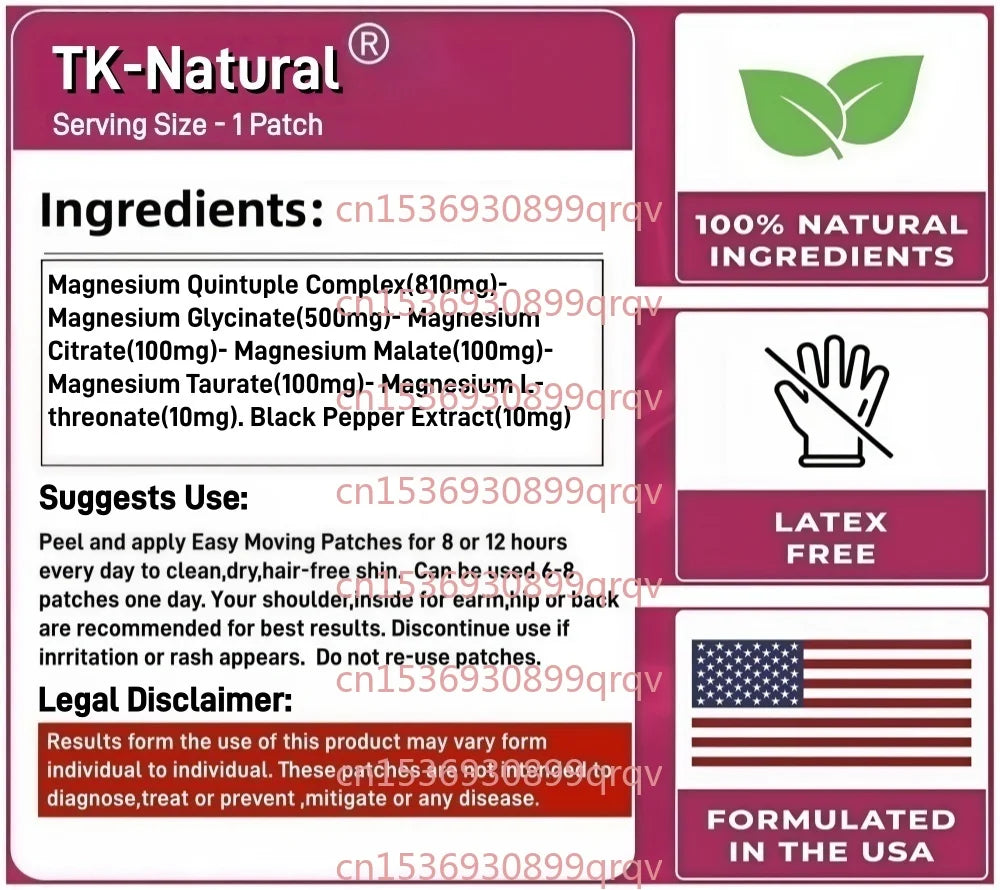 30 Patches Magnesium Complex Transdermal Patches for Sleep, Mood, Muscle Relaxation & Nerve Function