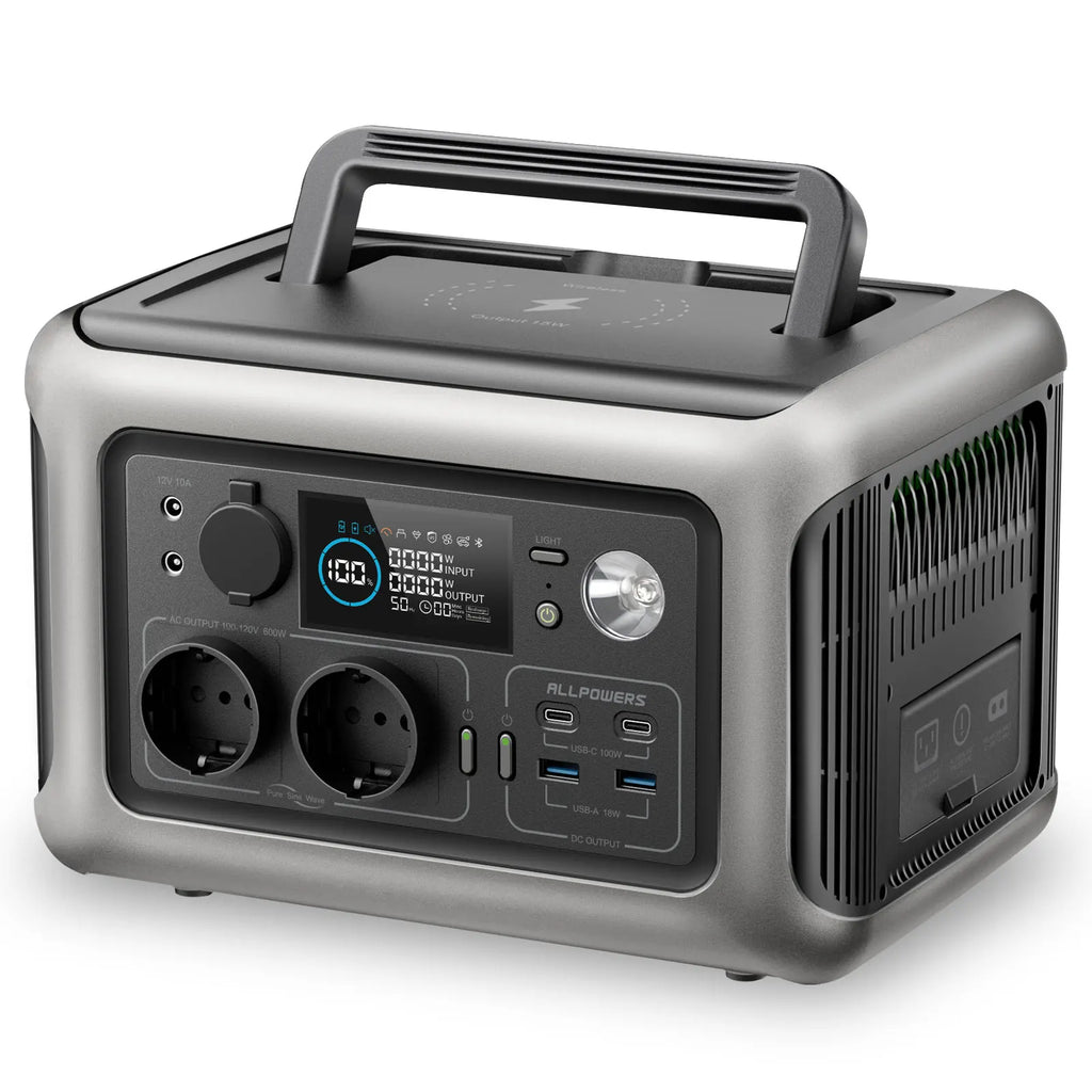 Portable Power Station 299Wh 600W LiFePO4 Battery for Travel black Tidesmit