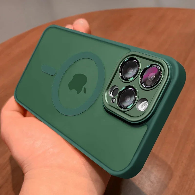 Magnetic Matte Phone Case for iPhone 17 Pro Max - Shock-Absorbing Blue Green Tidesmit