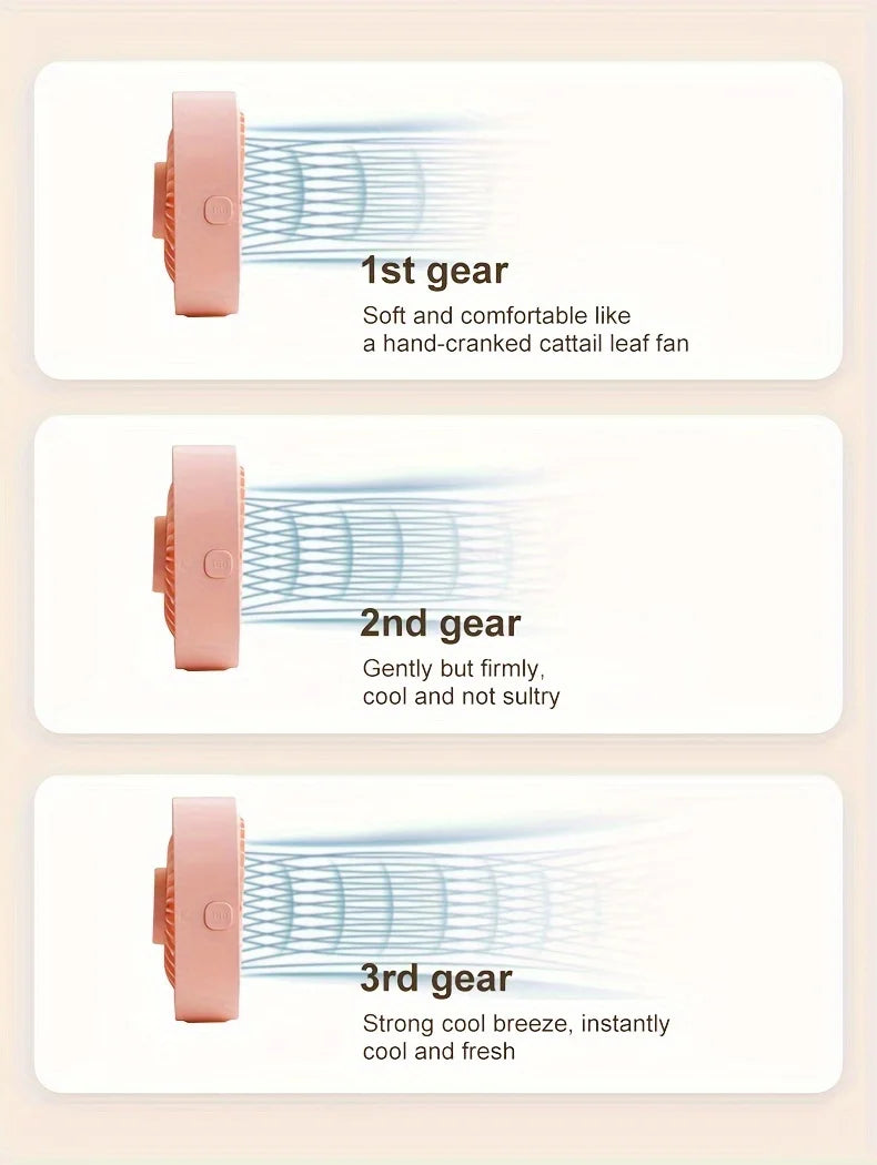 New Ultra-quiet Desk Fan, Suitable for Bedroom, Office, Library, Three Wind Speeds, 360° Rotation, Low Noise, Portable Mini Fan