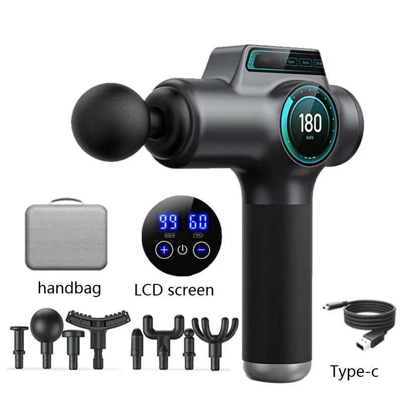 Tidesmit Muscle Massage Gun - Portable Deep Tissue Electric Massager Body Shaping Massage Equipment 99 GEAR BLACK Type C