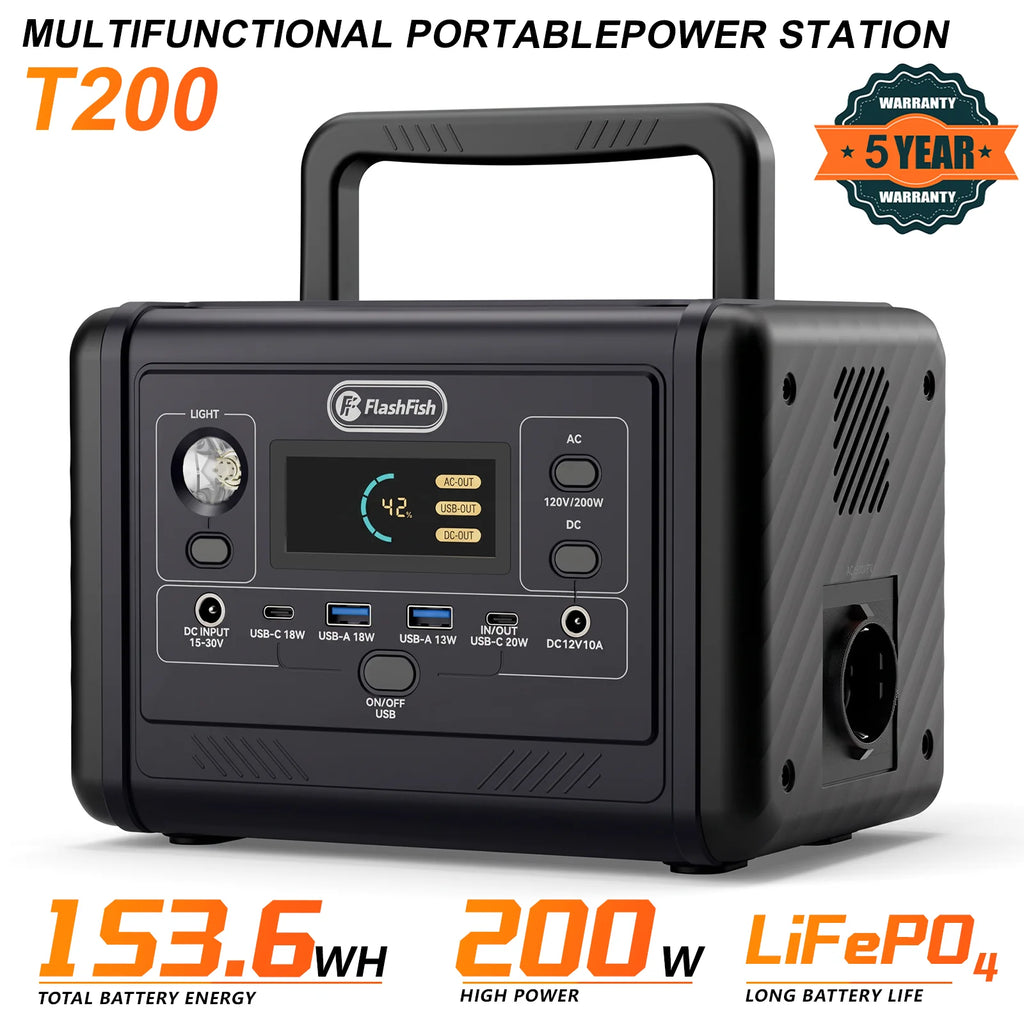 T300PRO Portable Solar Power Station 600W Peak Fast Charging Outdoor Backup Battery