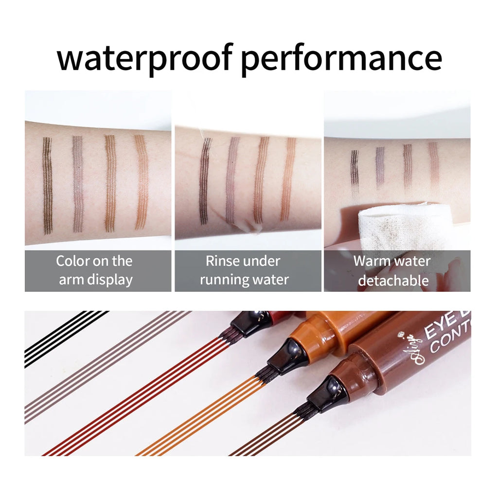 Four-Pronged Eyebrow Pencil - Smudge-Proof PMU Microblading Pen Permanent Makeup Machines Tidesmit