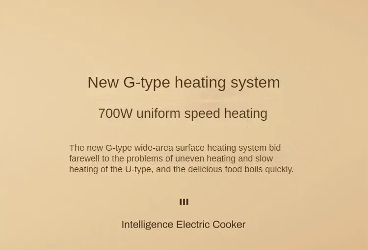 Electric hot pot heating system graphic labeled 700W uniform speed heating.