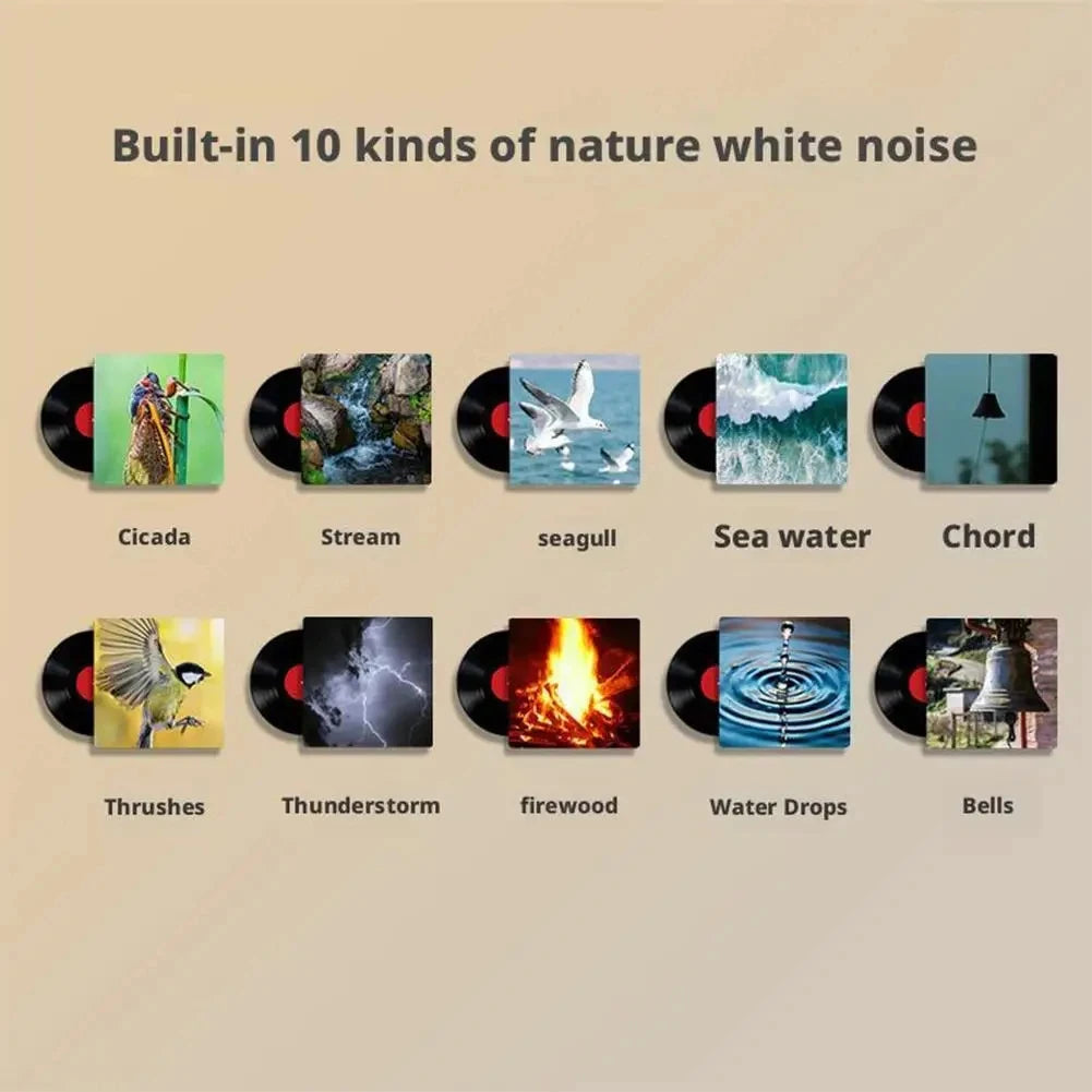 RGB Sleep White Noise Machine with Soothing Sound Touchable Rechargeable LED Night Light Relaxing Audio & Sleep Lamp for Baby
