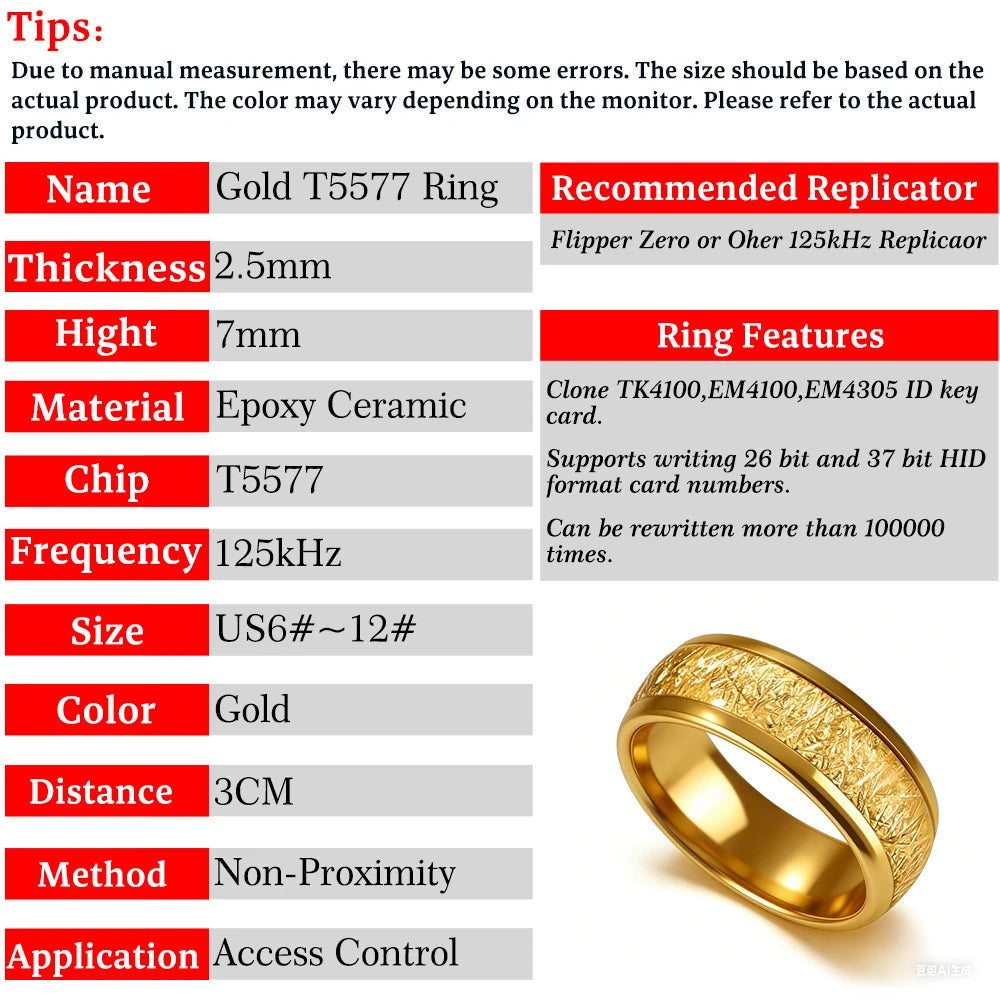 RFID Smart Health Ring - Ceramic 125kHz Access Control Tidesmit