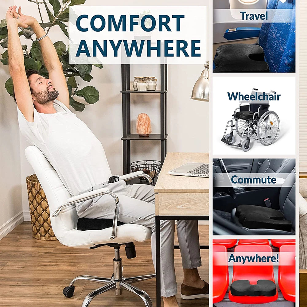 Gel Seat Cushion for Office Chair - Ergonomic Orthopedic Tidesmit Massage Cushion Tidesmit