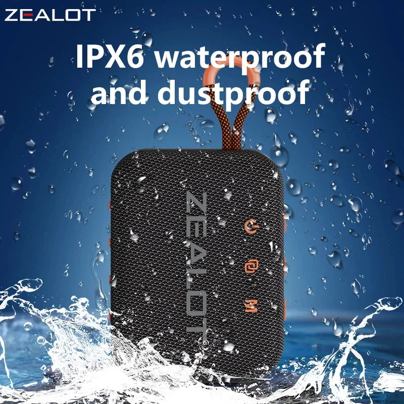 ZEALOT-S75 10W Portable Subwoofer Wireless Shower Speaker, Hifi Sound Quality, Dual Pairing, 3000mAh Battery, 16 Hours Playtime