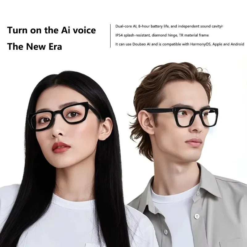 Tidesmit Smart Glasses - 8K AI Camera with Spatial Audio, Black Tidesmit