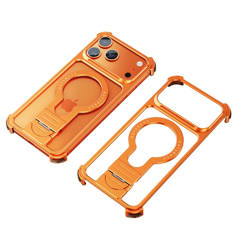 iPhone 17 Pro Max Metal Case with 360 Kickstand - Orange Tidesmit Tidesmit