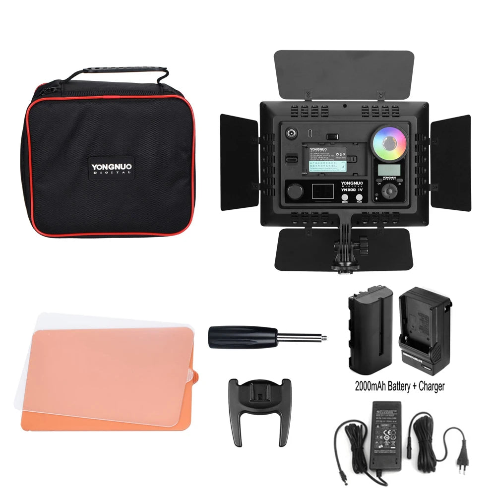 RGB LED Video Light Panel | Adjustable 3200-5600K DSLR Lighting With Power Battery Tidesmit