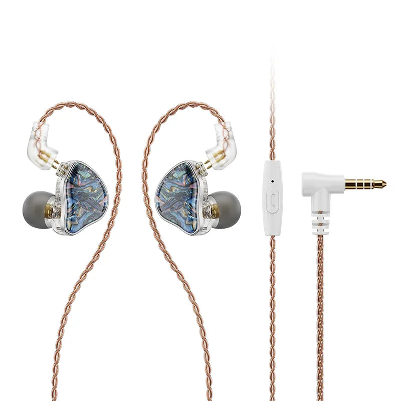 HiFi In-Ear Monitors 1DD+1BA Hybrid Dual Driver Earphones | Tidesmit Blue With Mic Tidesmit