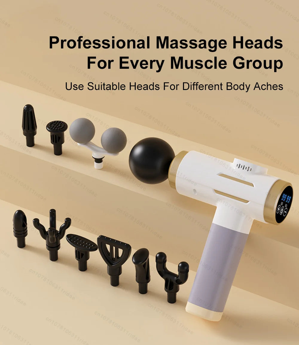 Muscle Massage Gun - 99-Level Deep Tissue Recovery - White Set Fascia Gun Tidesmit