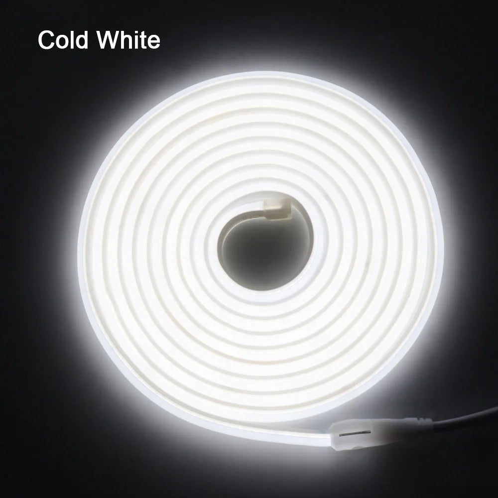220V COB LED Neon Strip Light with Dimmer Switch Power Kit 288LED High Density Linear Lighting Waterproof Flexible Silicone Lamp
