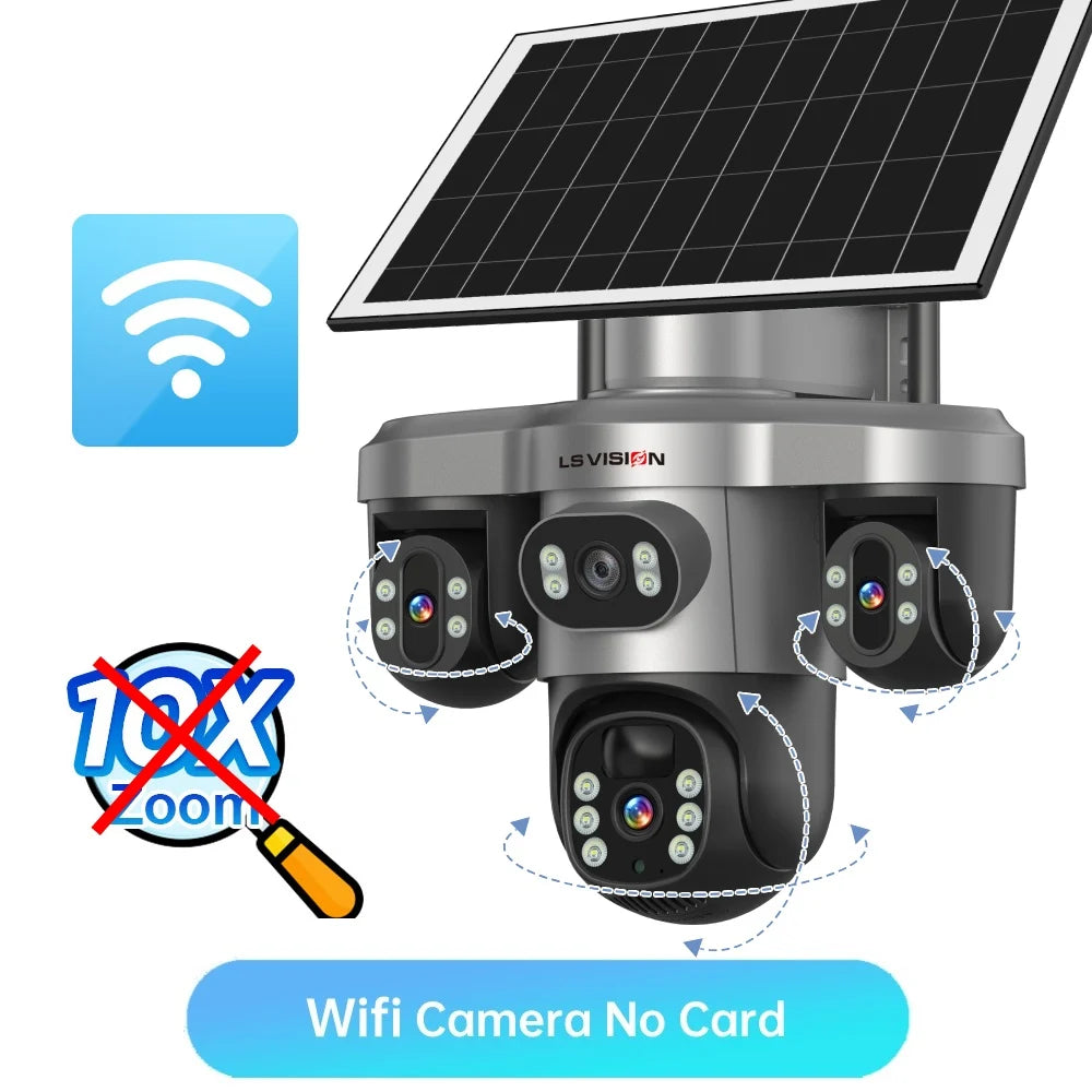 LS VISION solar PTZ security camera, WiFi no SD card