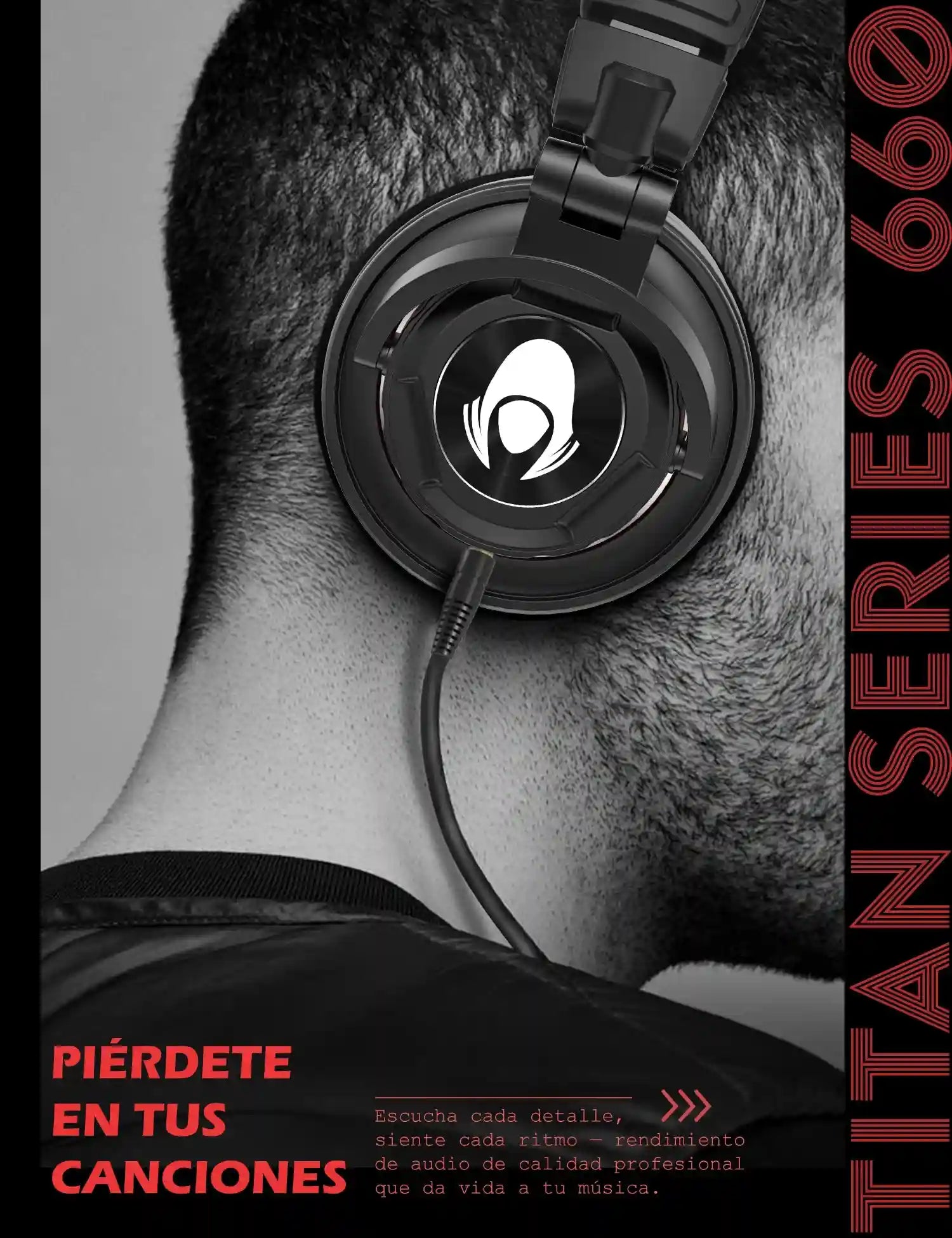 Studio Monitor Over-Ear Headphones - Detachable Cord Ti660x Tidesmit