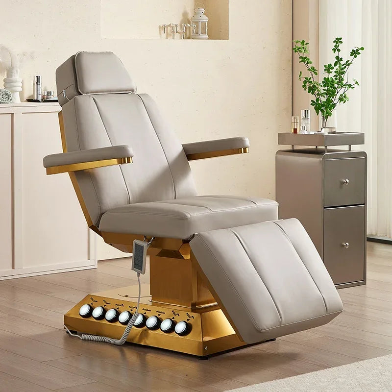 Electric Massage Beauty Bed – Adjustable Facial Chair with Heat Therapy Massage Chairs Gray Tidesmit