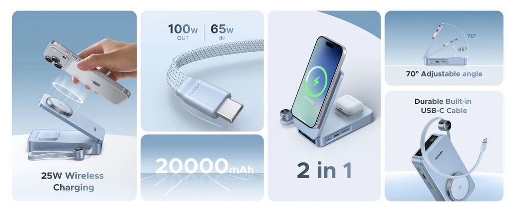 20000mAh Fast Charging Power Bank - 25W PD USB-C Laptop Charger Tidesmit