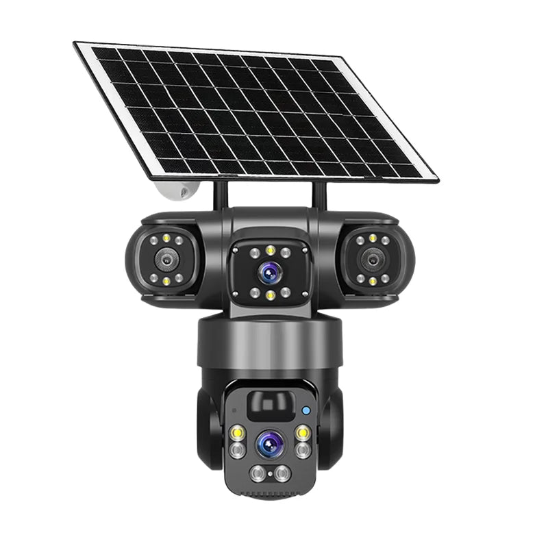 8K HD Solar Security Camera WiFi Wireless Outdoor Dual Lens Solar IP Camera PIR Human Detection Night Vision Battery CCTV Camera