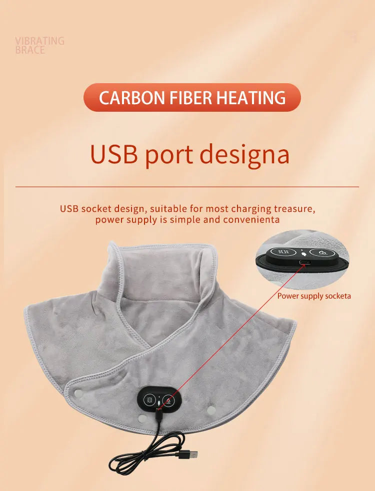 Electric Heating Shoulder Neck Wrap with Vibration Therapy Fascia Gun Tidesmit