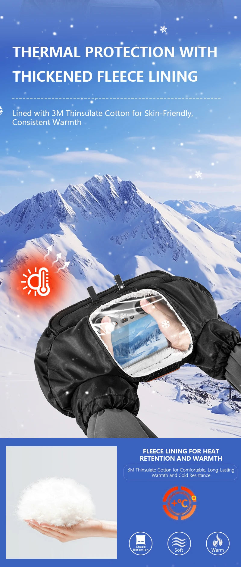 Drone Flight Gloves for Cold Weather Operation - Thermal Control Tidesmit