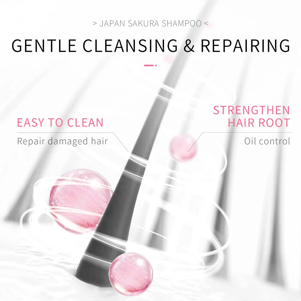 LAIKOU Sakura Shampoo And Hair Conditioner Cherry Blossom Nourishing Repair Dry Hair Smooth Anti Frizz Moisturizing Hair Care
