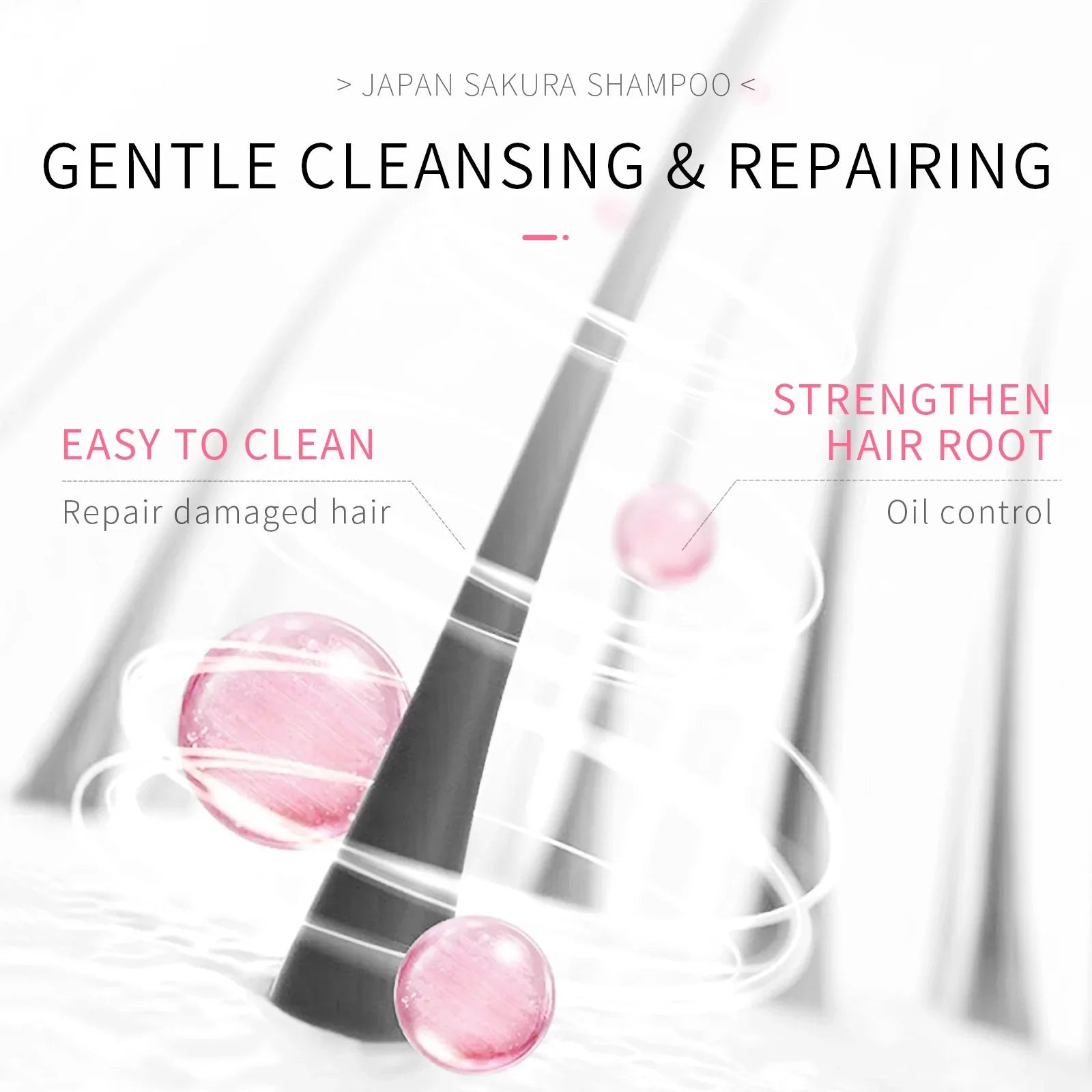 LAIKOU Sakura Shampoo And Hair Conditioner Cherry Blossom Nourishing Repair Dry Hair Smooth Anti Frizz Moisturizing Hair Care