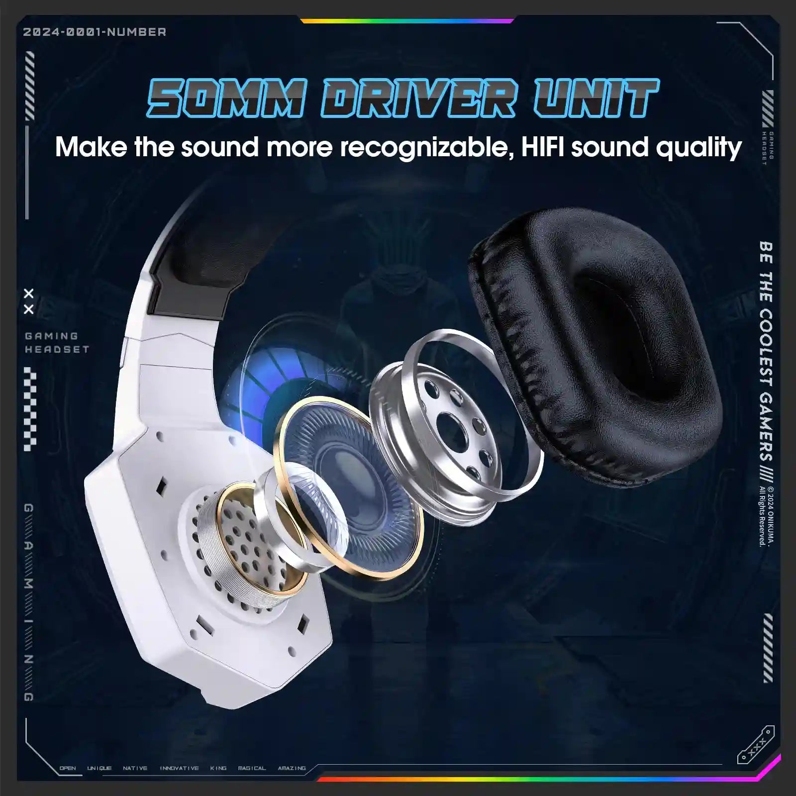 Wireless Gaming Headset for PS5 & PC with Noise Cancelling Mic - White Tidesmit