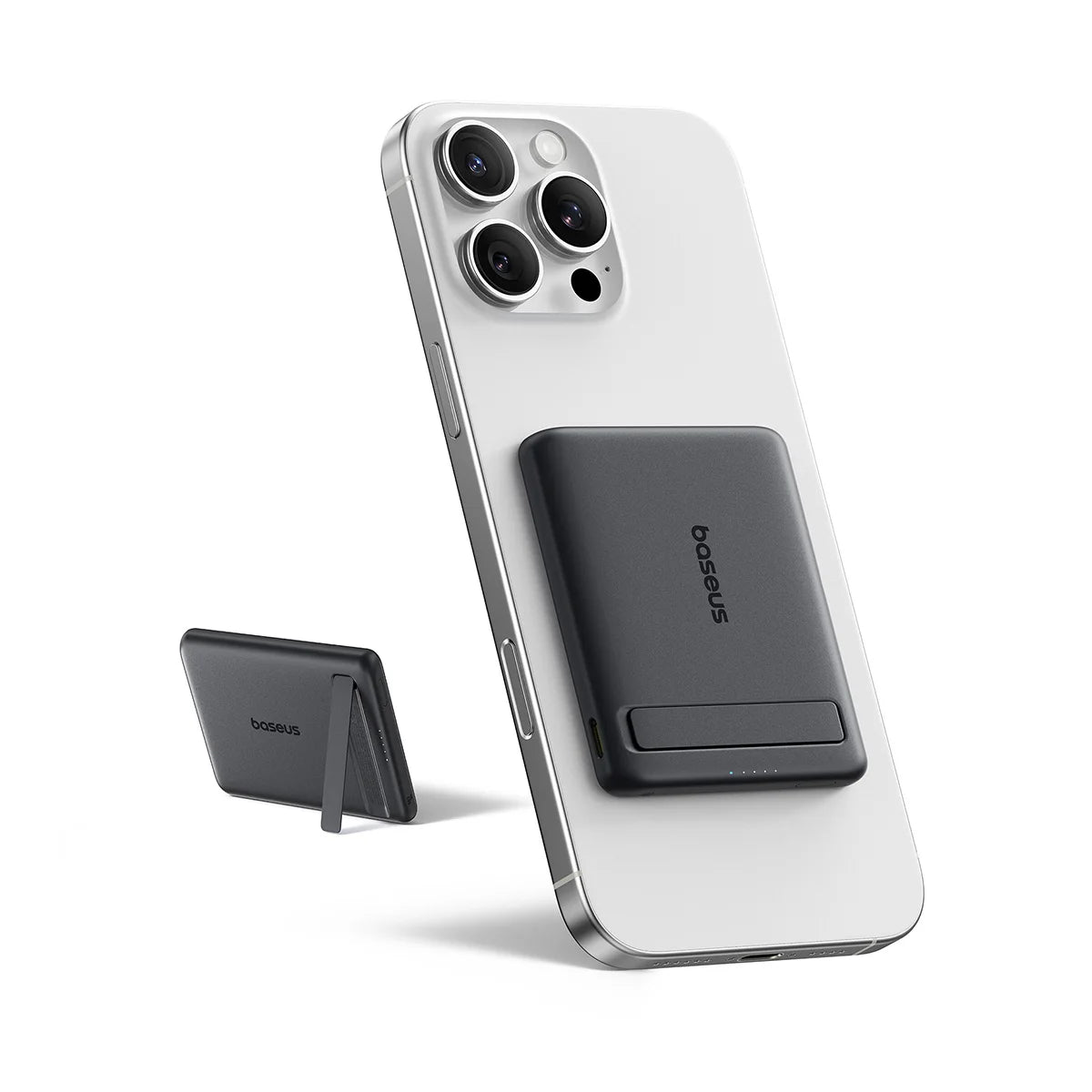 Magnetic Power Bank 5000mAh Wireless Charger with Kickstand Black 5000mAh China Mainland Tidesmit