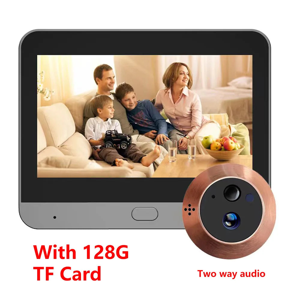 Battery Powered MINI Two Way Talk Tuya SmartLife APP 3MP Wide View 2.4G WiFi 940NM Infrared Digital Door Peephole Eye PIR Camera
