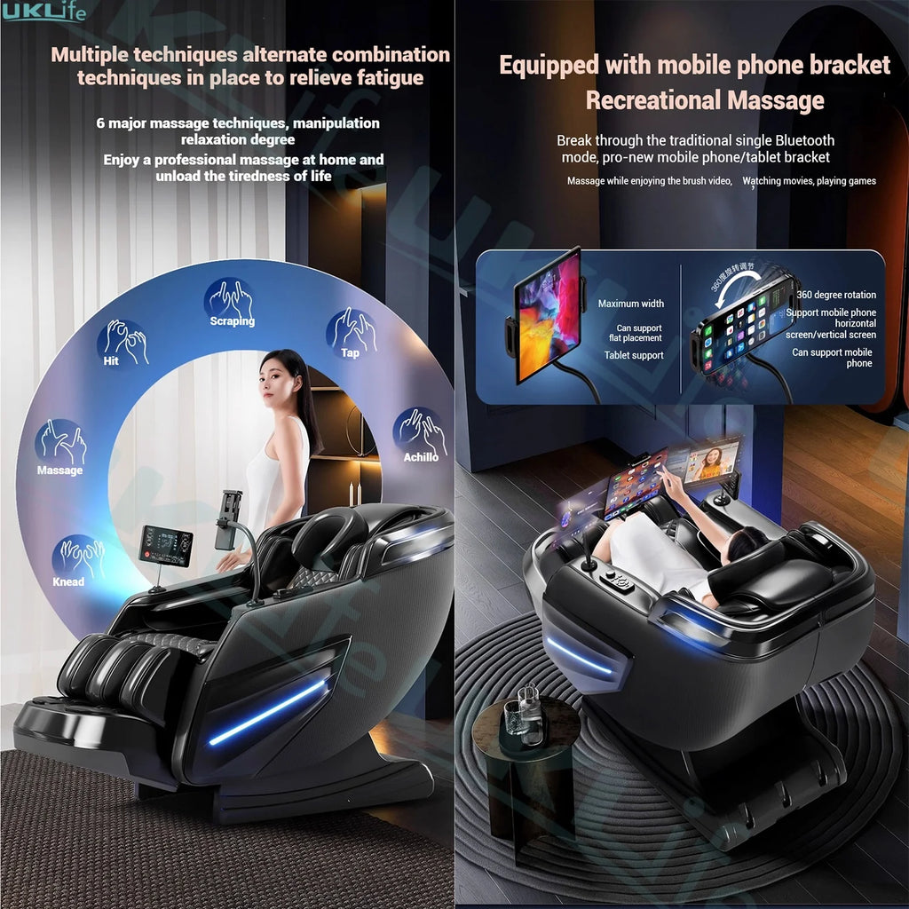 6D SL-Track Full Body Massage Chair - Deep Tissue Heat Therapy Body Shaping Massage Equipment Tidesmit