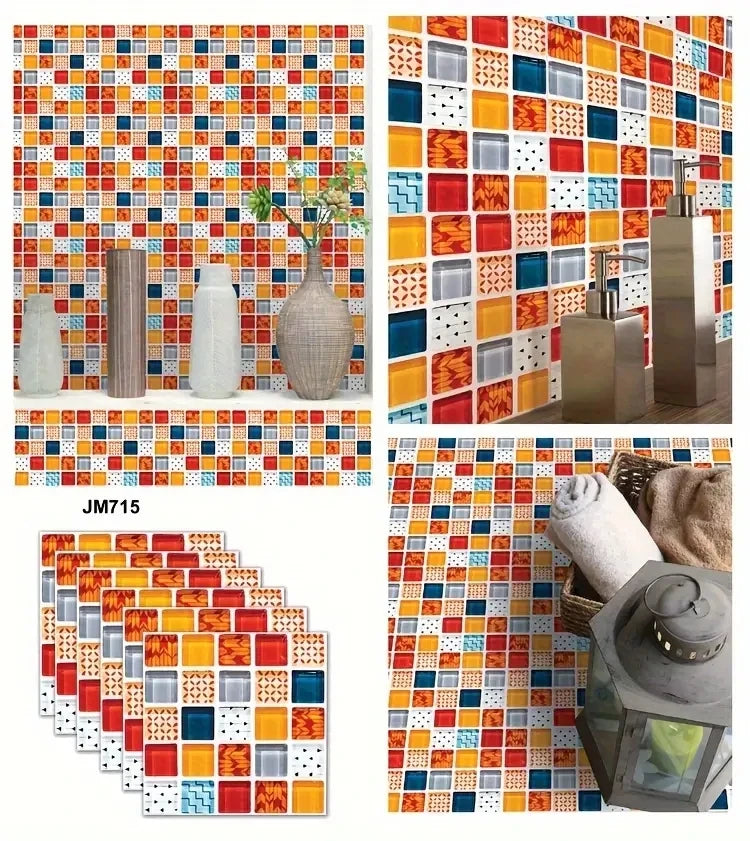 Self-Adhesive Marble Wall Tiles - Waterproof Stickers for Kitchen Backsplashes, Bathrooms, Living Rooms, Easy to Install and Rem