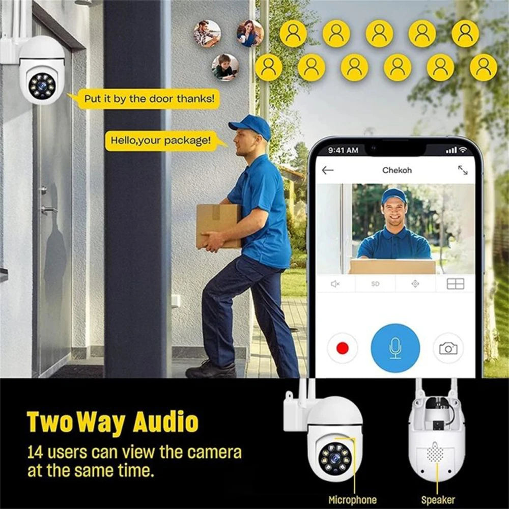 Wifi Surveillance Camera 8MP HD Wireless Security PTZ Camera AI Human Tracking Two-way Audio Color Night Vision Home IP Camera