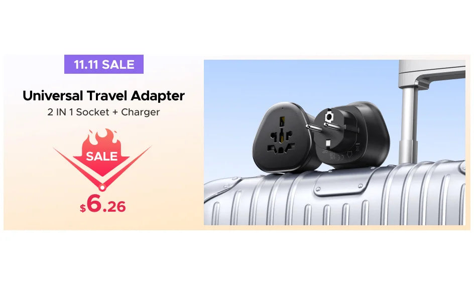 65W Universal Travel Adapter | USB-C Fast Charger with Multi-Plug Tidesmit