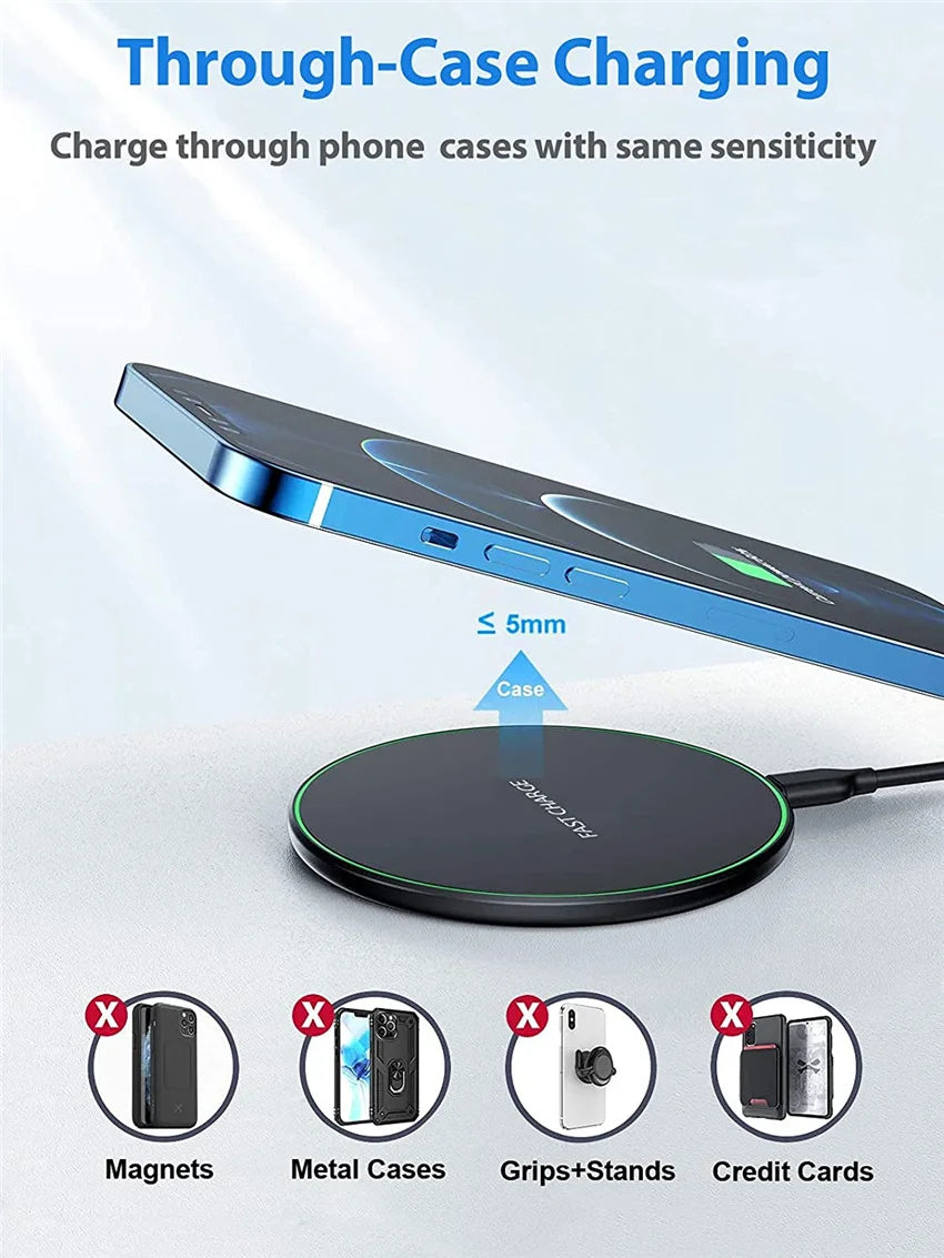 60W Fast Wireless Charger Dock | Qi Certified & MagSafe Compatible Tidesmit