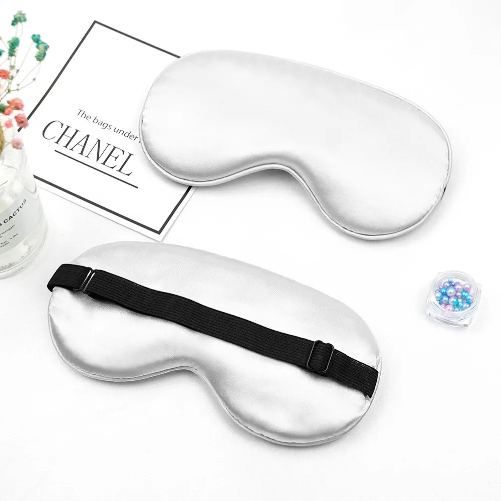 Eye Sleep Mask Eyepatch Striped Imitated Silk Eye Cover Travel Relaxing Sleeping Aid Blindfold Cartoon Sleeping Mask Eyepatch