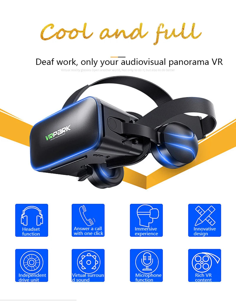 VR Headset for Smartphone – Adjustable 3D Goggles with Wireless Controller Tidesmit