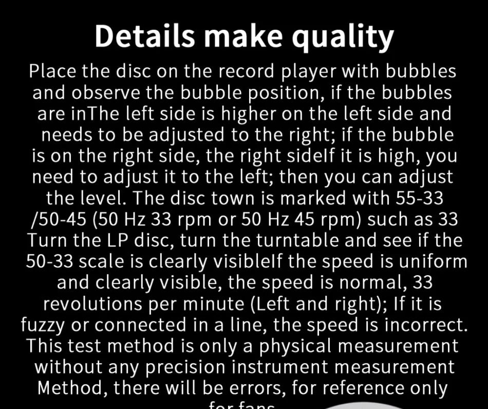 50Hz LP Vinyl Record Player Universal Music Player Aluminum Alloy Disc Turntable Stabilizer With Level Accessories Weight Clamp