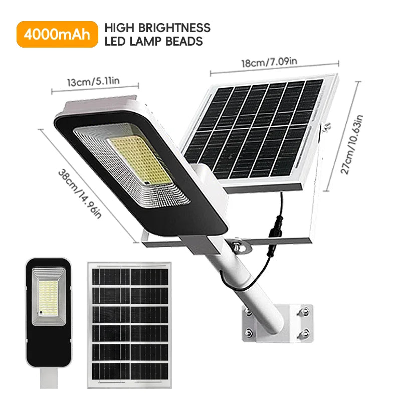 A set of 4000mAh/6000mAh outdoor solar street lamps, commercial area lighting, wall lamps, with motion sensor and remote control