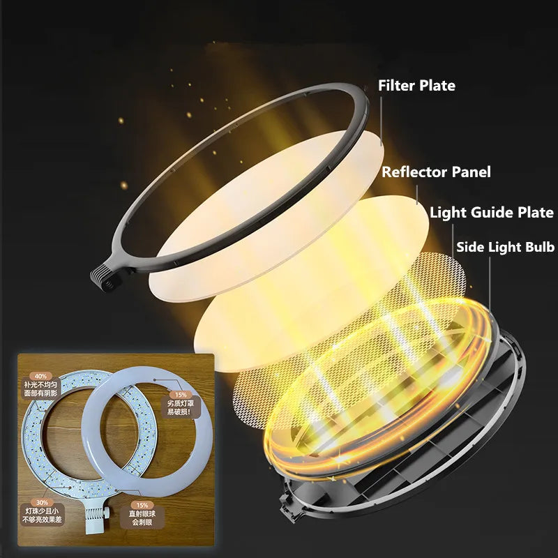 10-Inch LED Ring Light with 2M Adjustable Tripod for Professional Streaming Tidesmit