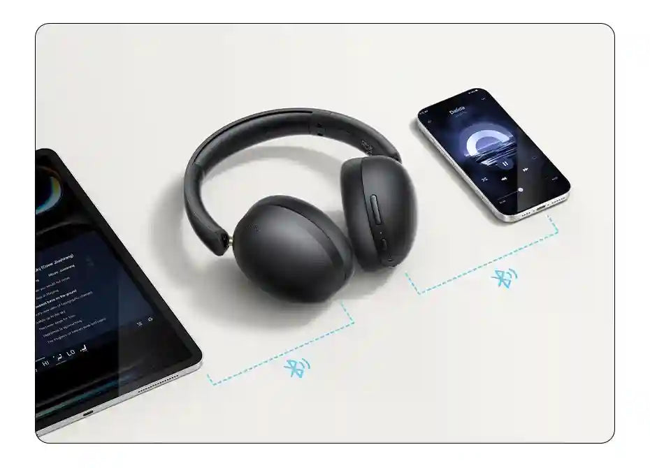 Tidesmit Wireless Headphones: 80H Playtime HiFi Over-Ear Bluetooth Audio Tidesmit